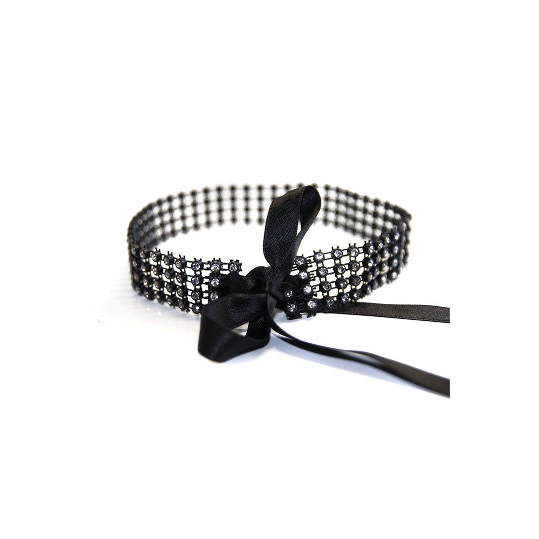 MONDIN - BLACK CRYSTAL CHOKER SMALL