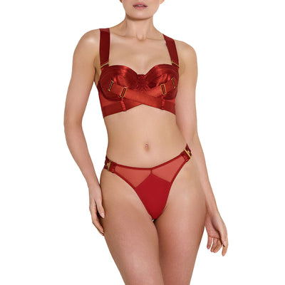 BORDELLE - PANELLED BODICE BRA RED