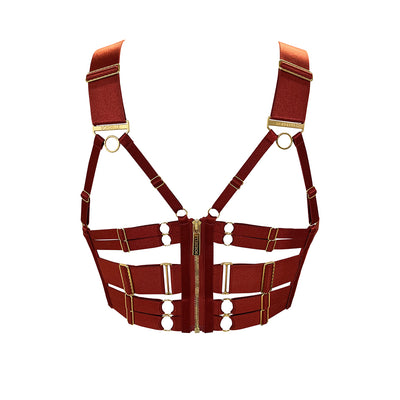 BORDELLE - PANELLED BODICE BRA RED