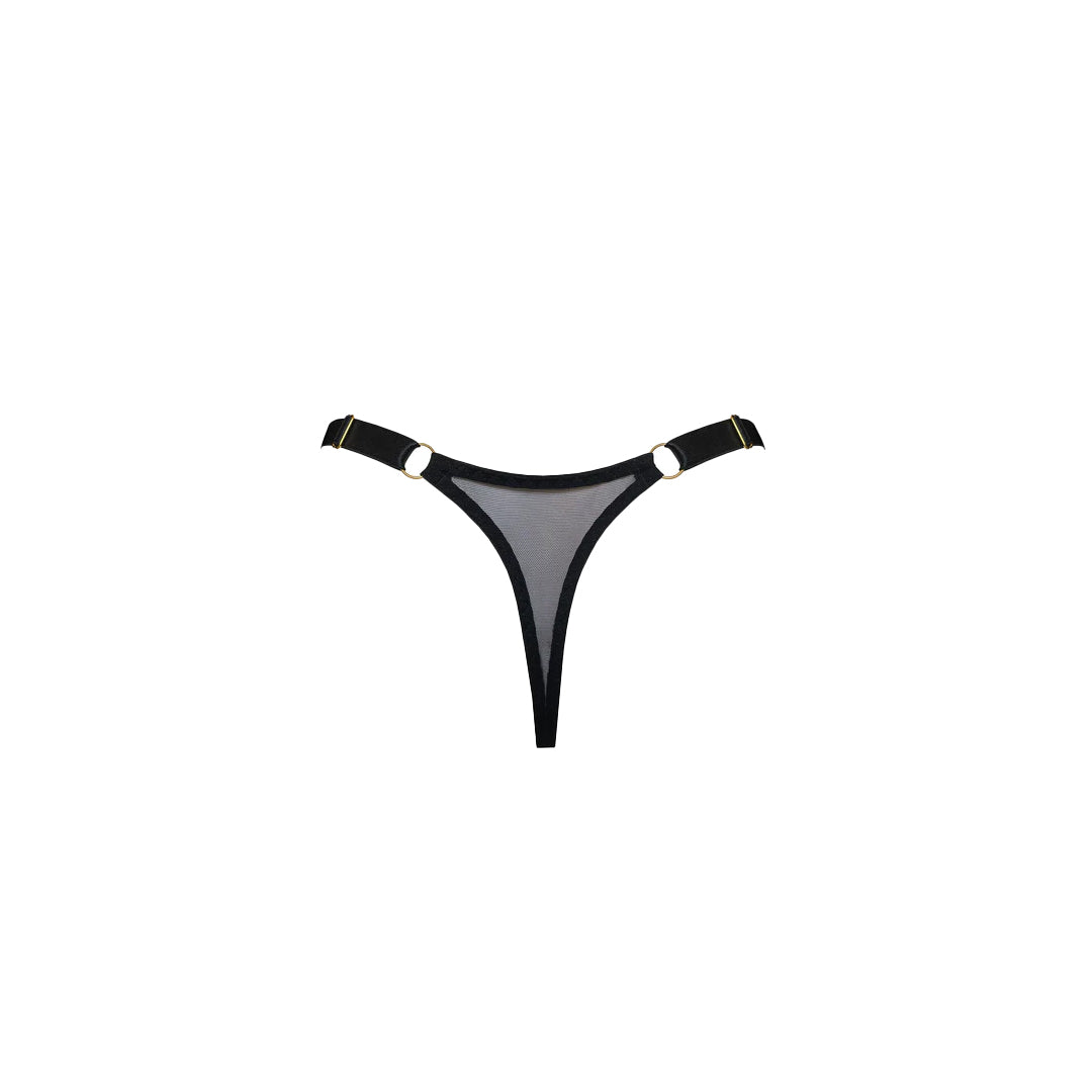 BORDELLE - SILK THONG BLACK