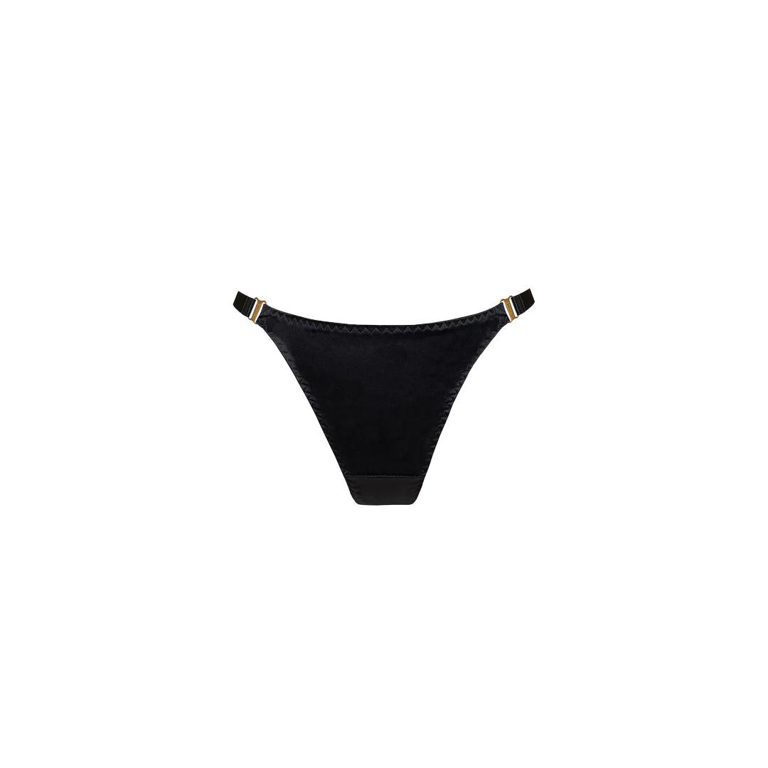 BORDELLE - SILK THONG BLACK