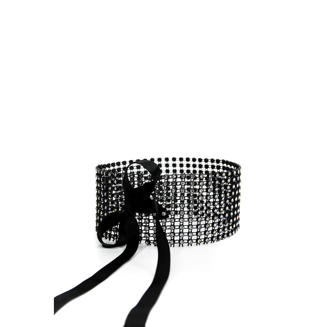 MONDIN - BLACK CRYSTAL CHOKER LARGE