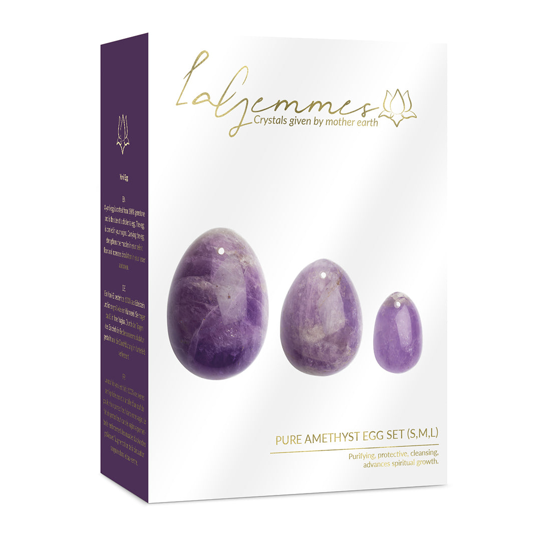 LA GEMMES - SET DI 3 YONI EGG AMETISTA