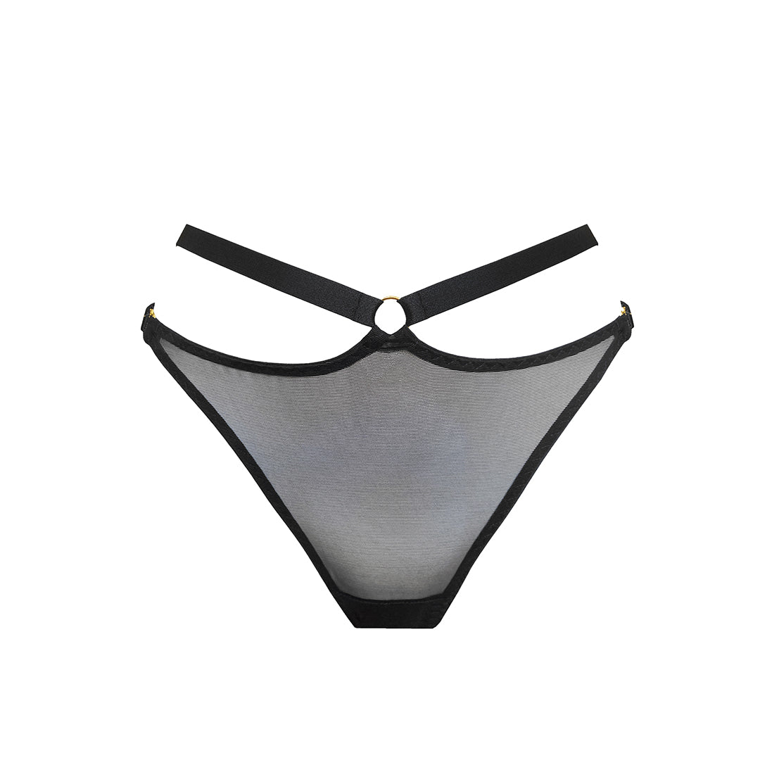 BORDELLE - MESH HARNESS THONG BLACK