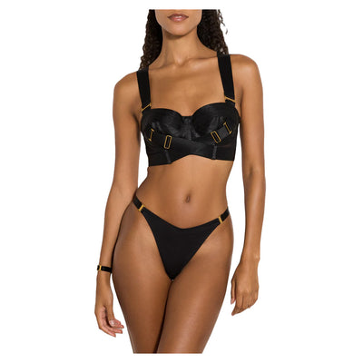 BORDELLE - PANELLED BODICE BRA BLACK