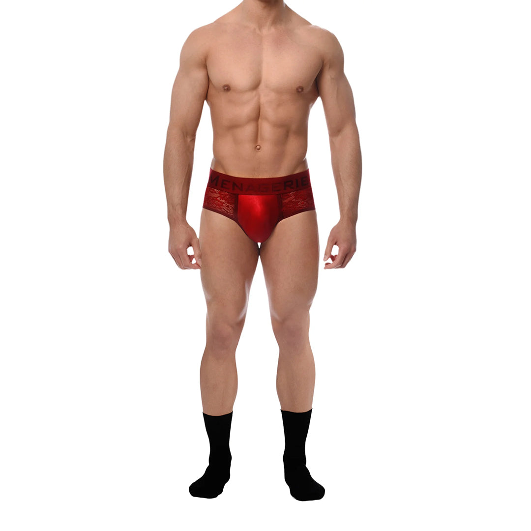 MENAGERIE - CLASSIC RED LACE BRIEF