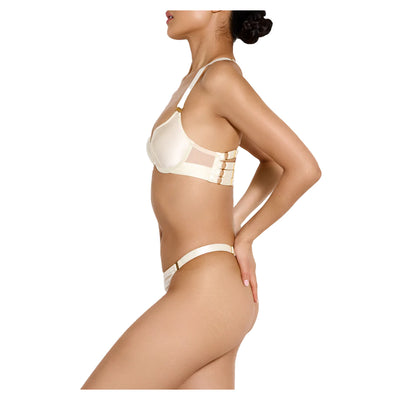 BORDELLE - SIGNATURE SILK THONG CREAM