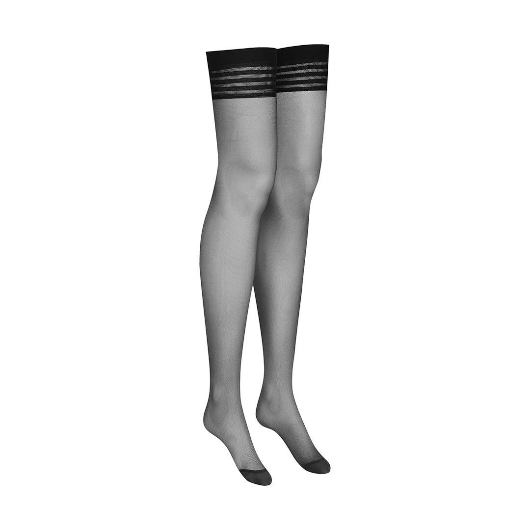 MAISON CLOSE - STOCKINGS WITH STRIPED FLOUNCE