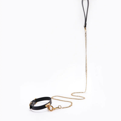 UPKO - LEATHER COLLAR WITH LEASH