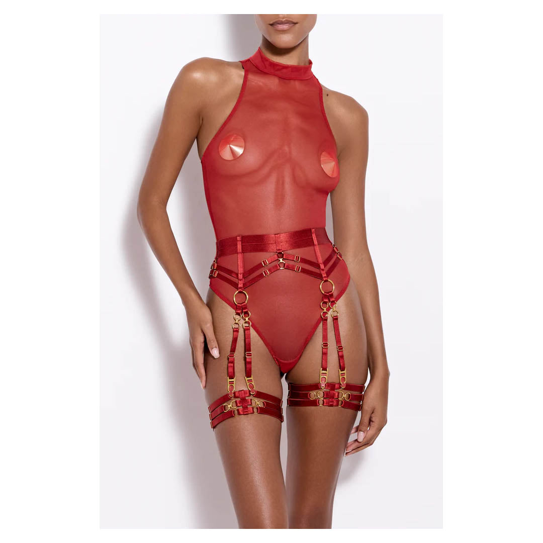 BORDELLE - HIGH NECK BODY RED